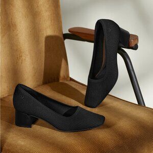 Vivaia Melody Square-Toe Chunky Heels in Deep Ebony EU 39 US 8 CLASSIC COMFORT